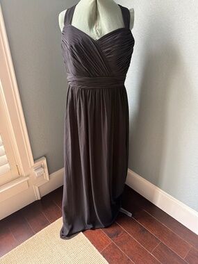 alfred angelo one shoulder bridesmaid dress Angeline Draped Asymmetrical One Shoulder Bridesmaid Dress with Slit main image 0